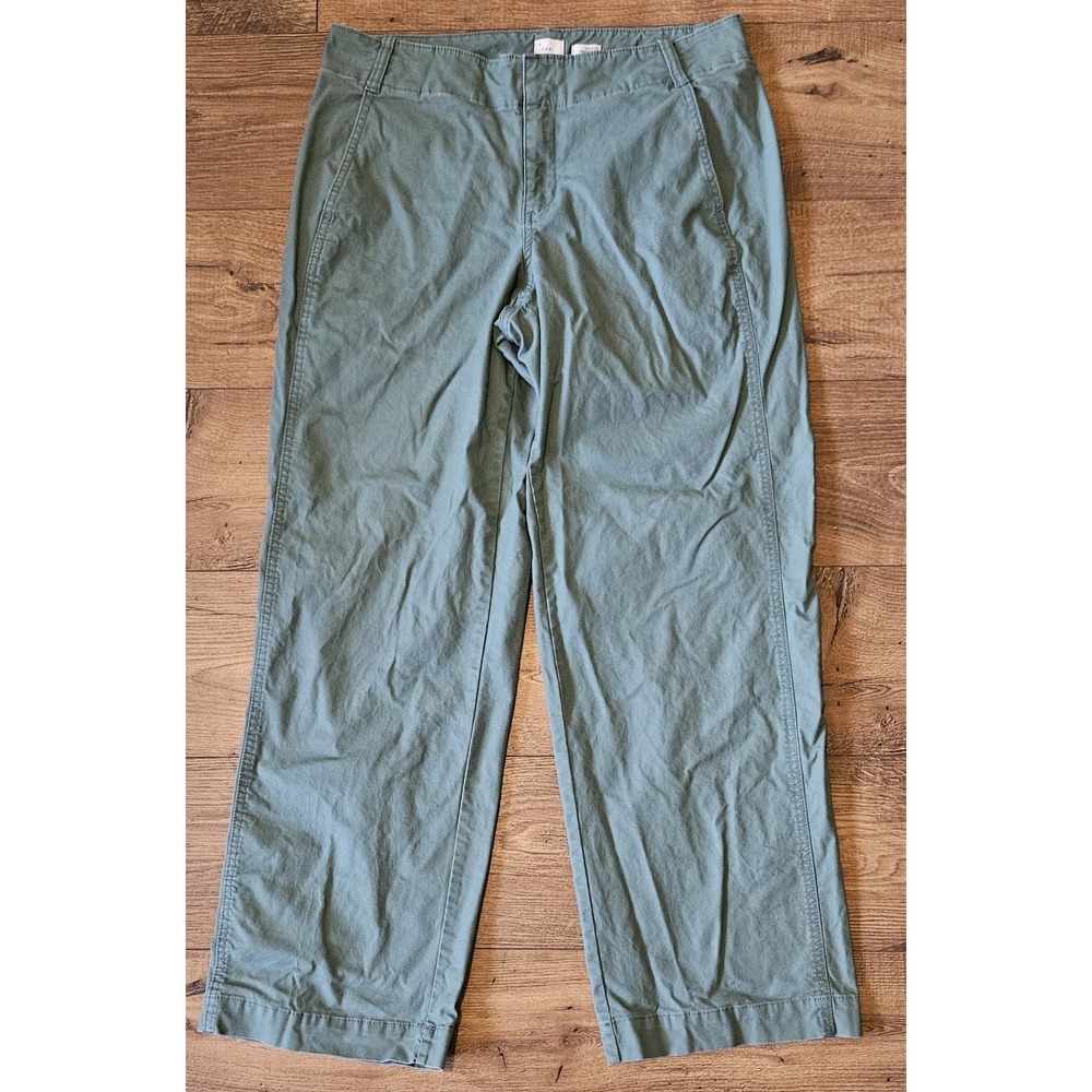 A New Day Pant 12 Green Wide Leg Stretch Trouser Utility Academia Minimal 34x30